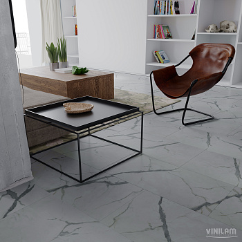 Кварцвиниловая плитка CERAMO VINILAM STONE 87999 Греческий мрамор